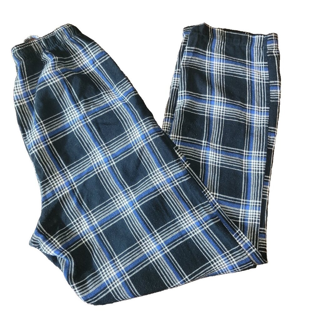 Polo Ralph Lauren Pajama Pants Mens Small Blue Plaid Pockets 100% Cotton
